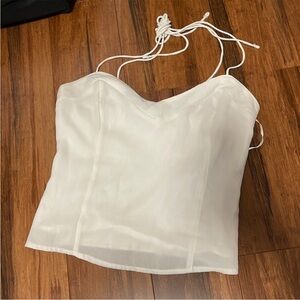 Abercrombie & Fitch White Tie Straps Top